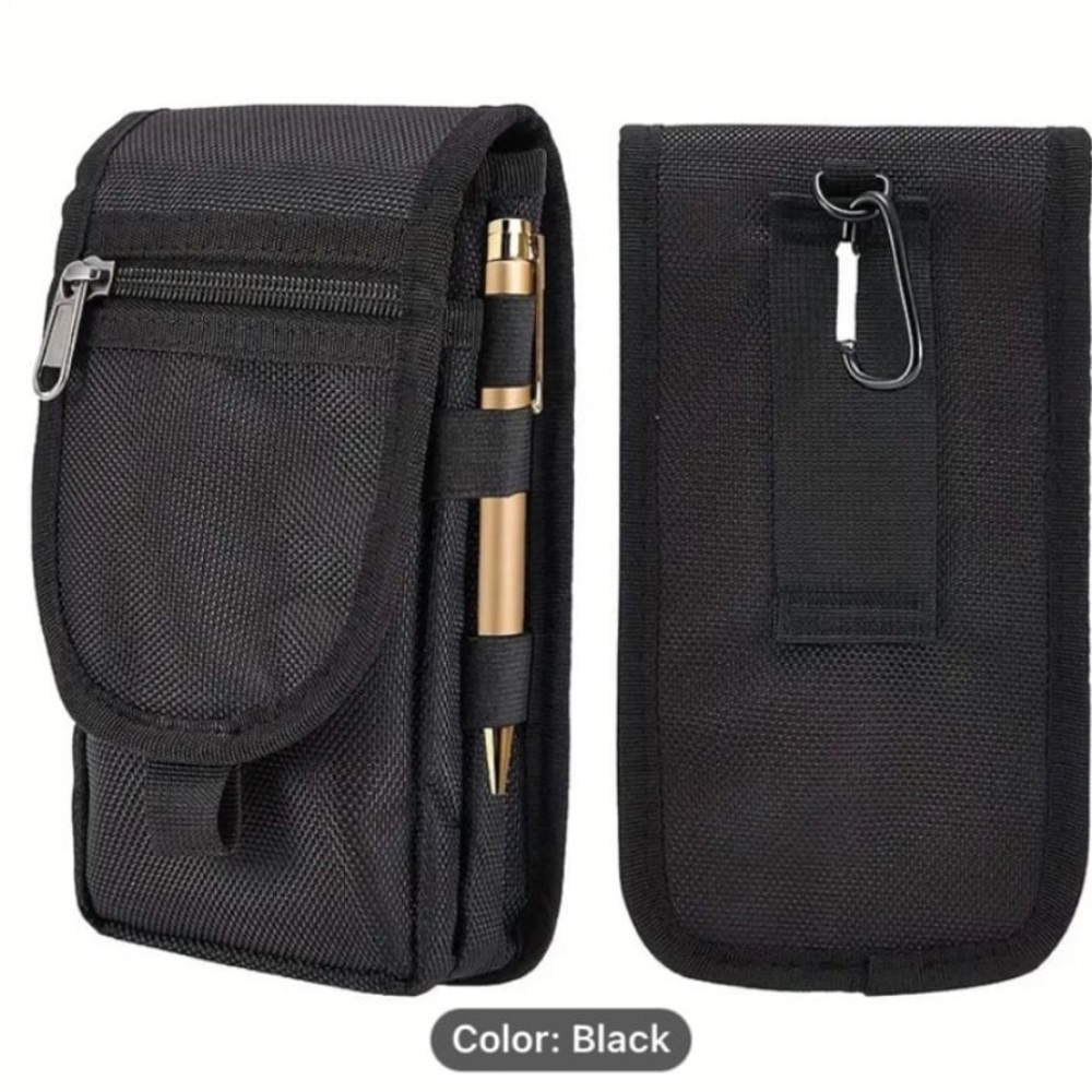New! Black Men's Large Capacity Wallet and Phone Pouch - Multi-Purpose
